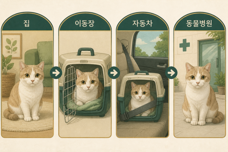 집에서 동물병원까지 고양이가 겪는 환경 변화 4단계